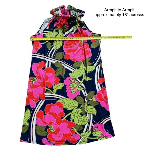 NWT Trina Turk Juju Floral Swirl Halter Mini Dress. Size Medium - Picture 9 of 14